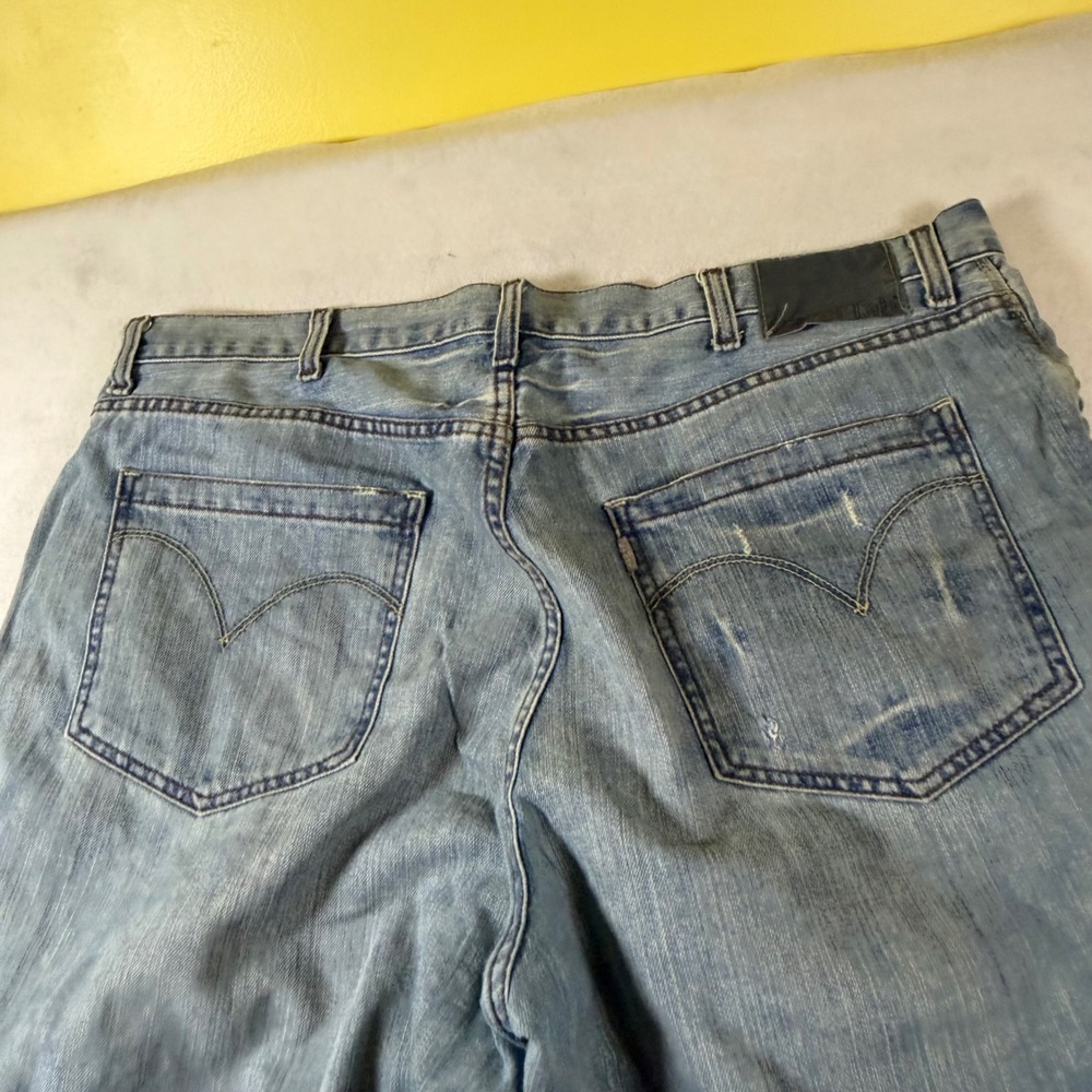 Levis Silver Baggy Mens Light Wash Distressed Relaxed Fit Denim Jeans Blue 40x30